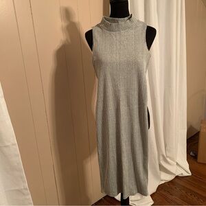 Love Culture Gray Striped Midi Dress